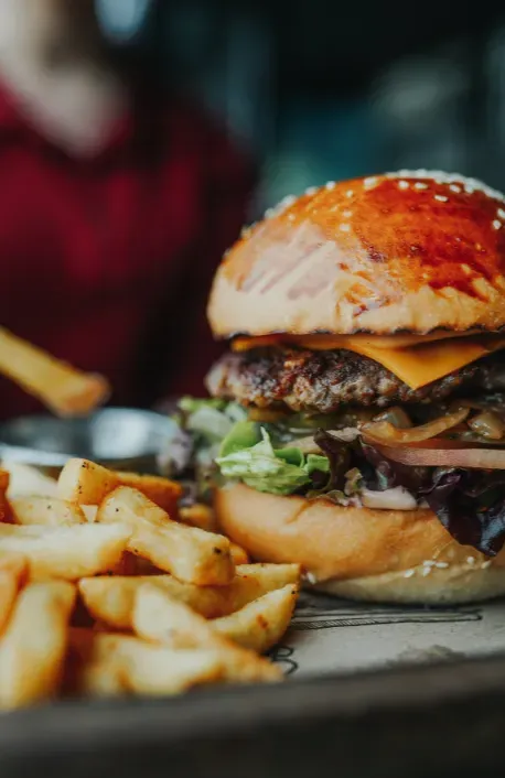 Burger with Fries | Miss O's Cafe